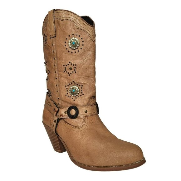 Dingo Addie Western Boot Studded Medallion Harness Pull-On - Picture 11 of 11
